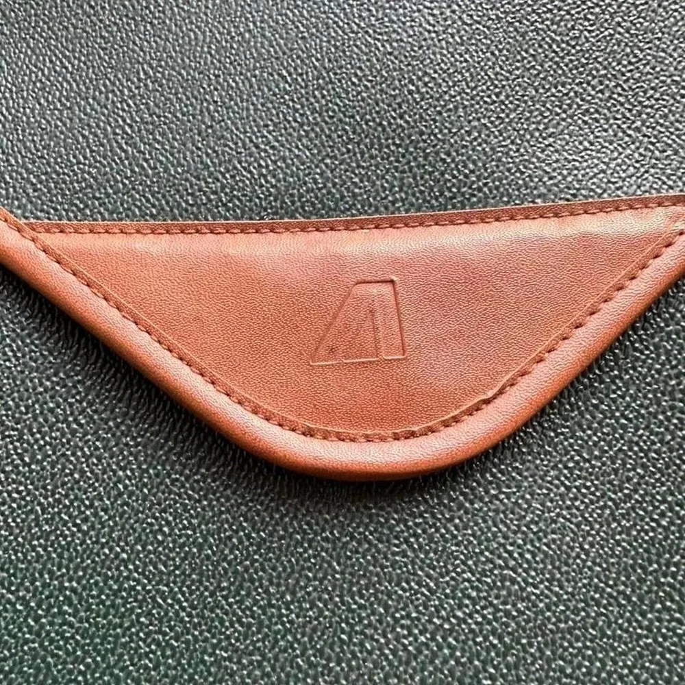 Almausa Vintage Forest Green‎ Textured Top Handle Bag Tan Trim Envelope Flap